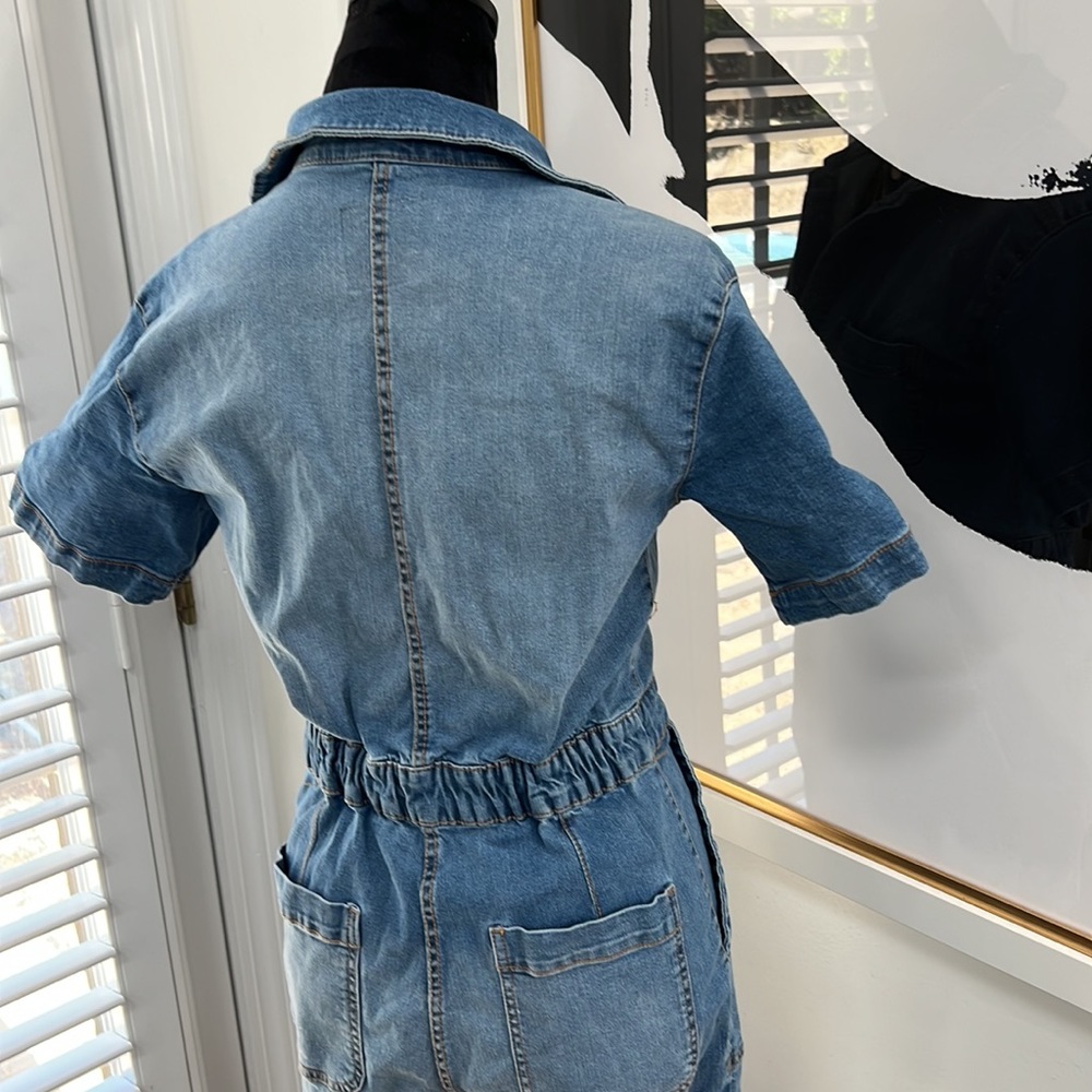 Celebrity Pink Juniors Short Sleeve Denim Stretch Boilersuit, Size XS - Picture 12 of 15